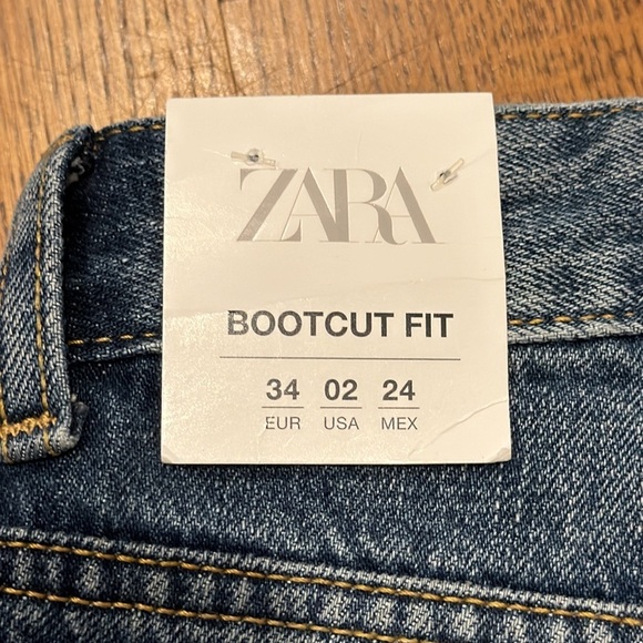 NWT Zara Women’s Boot Cut Jeans Blue Size 2 - Picture 4 of 7